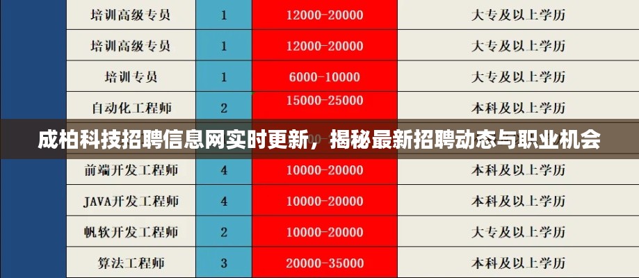 成柏科技招聘信息网实时更新，揭秘最新招聘动态与职业机会
